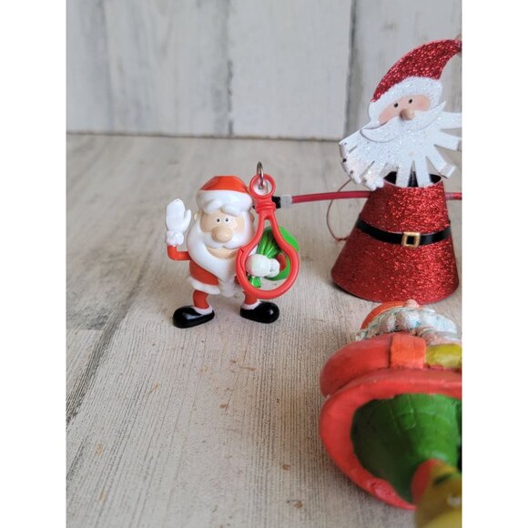 Snowman glitter sleigh variety rustic ornament Xmas set - Picture 3 of 10